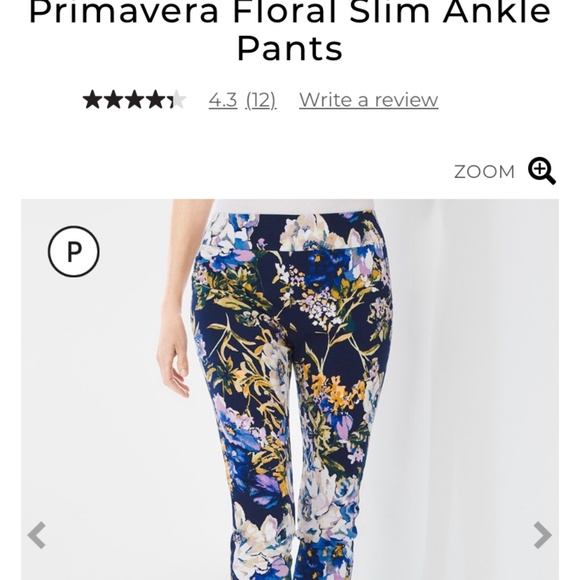 So Slimming Petite Brigitte Primavera‎  Floral slim  Ankle pants. Worn twice - Picture 1 of 8